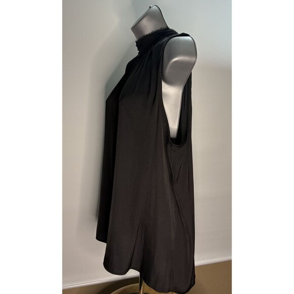 WORTHINGTON Womens Black Sleeveless Mock Neck Blouse Keyhole Back Flowing PXL - Picture 2 of 11